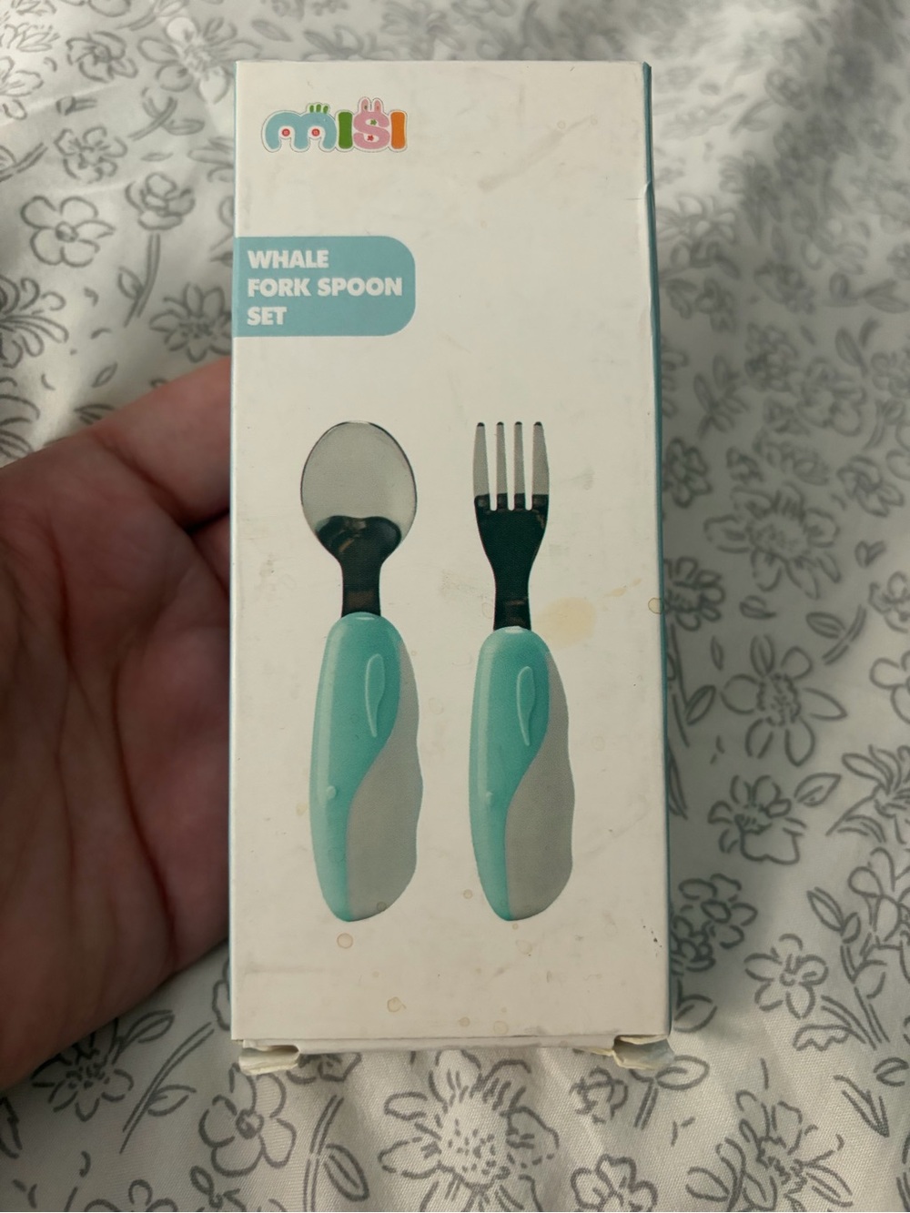 Misi Peach Whale Kids Fork & Spoon Set - 2-Piece